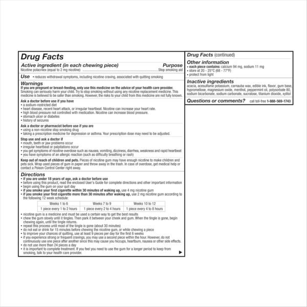Nicorette 2 mg Nicotine Gum to Quit Smoking - Fruit Chill Flavored Stop Smoking Aid, 100 Count - Image 7