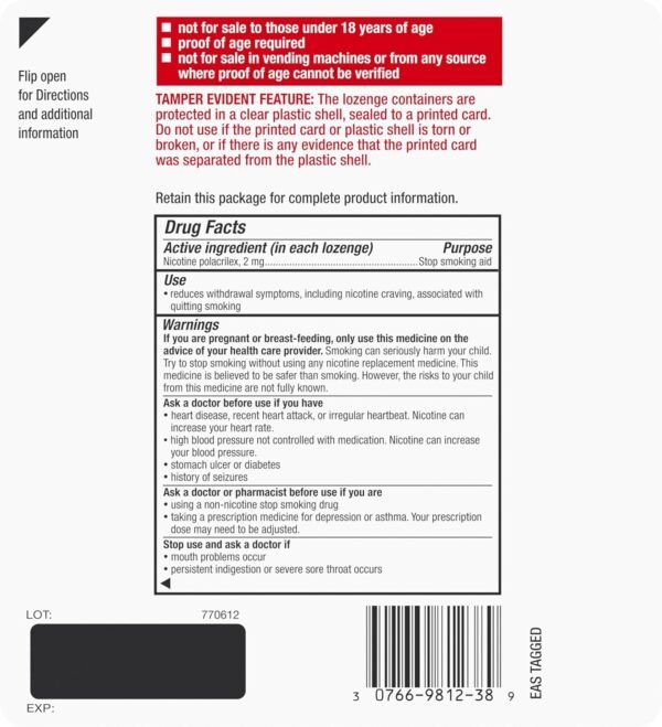 Nicorette 2 mg Coated Nicotine Lozenges to Help Stop Smoking - Ice Mint Flavored Stop Smoking Aid, 80 Count - Image 6