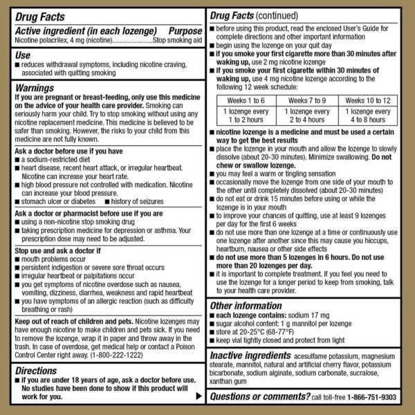 GoodSense Nicotine Lozenge 4 mg, Reduce Nicotine Cravings and Stop Smoking with a Nicotine Replacement Therapy, 108 Count - Image 4