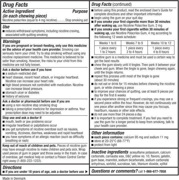 Good Sense Nicotine Polacrilex Coated Gum 4 mg (Nicotine), Light Yellow Fruit, 100 Count - Image 4