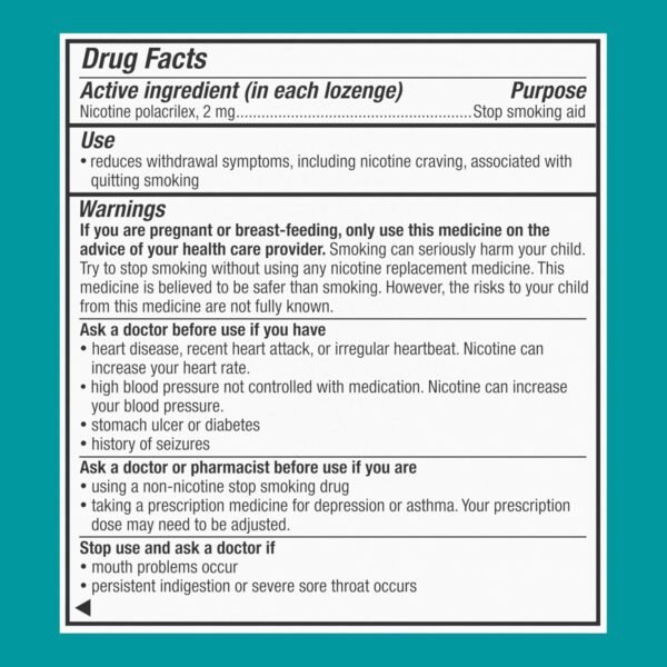 Nicorette 2 mg Coated Nicotine Lozenges to Help Stop Smoking - Ice Mint Flavored Stop Smoking Aid, 80 Count - Image 7